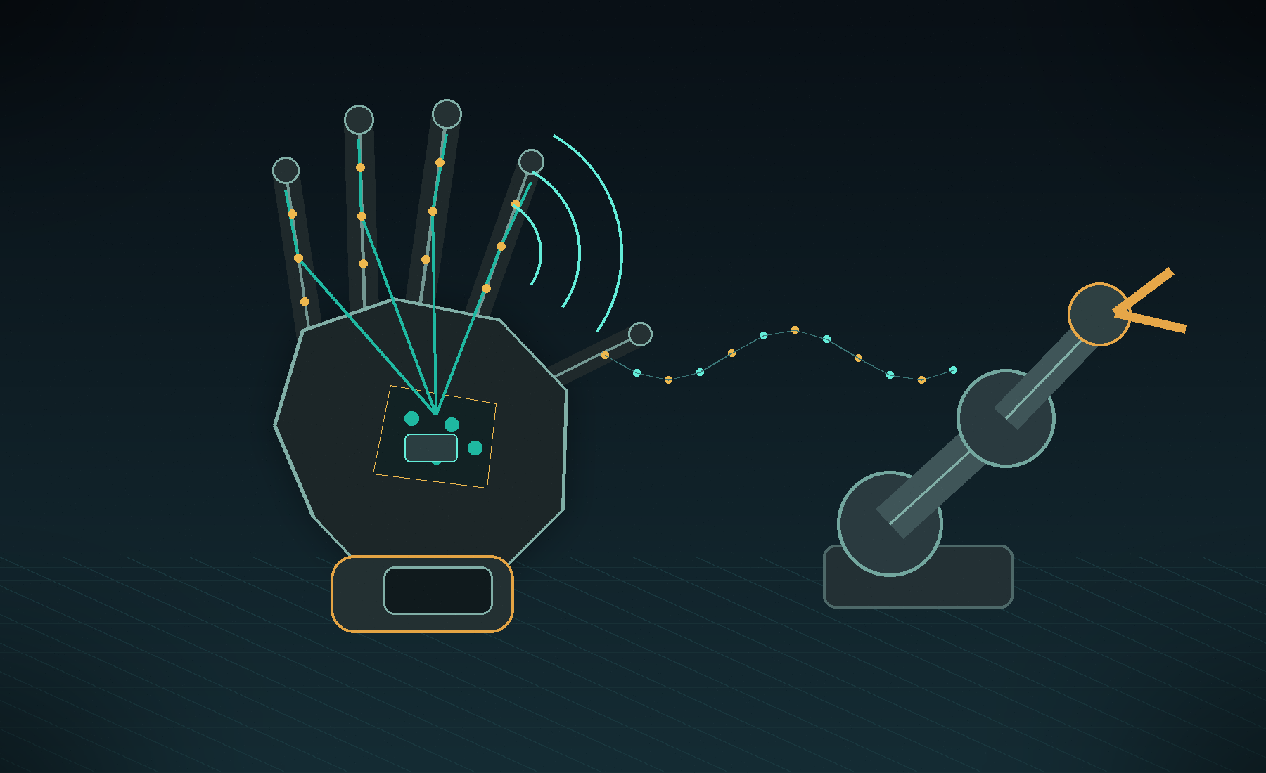 Техническая перчатка GloveRC передает жесты на промышленный робот